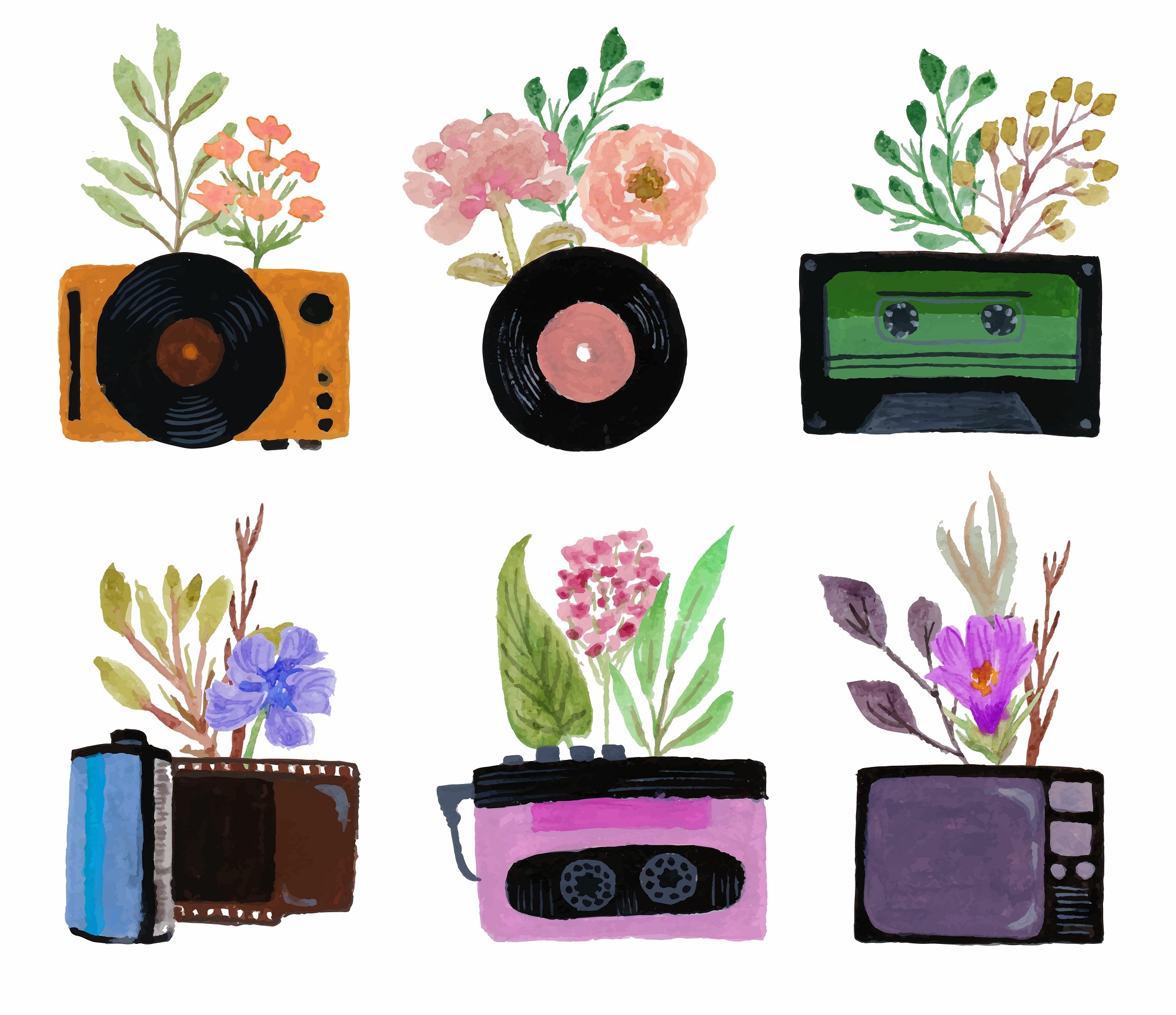 Aesthetic Vintage Retro Watercolor