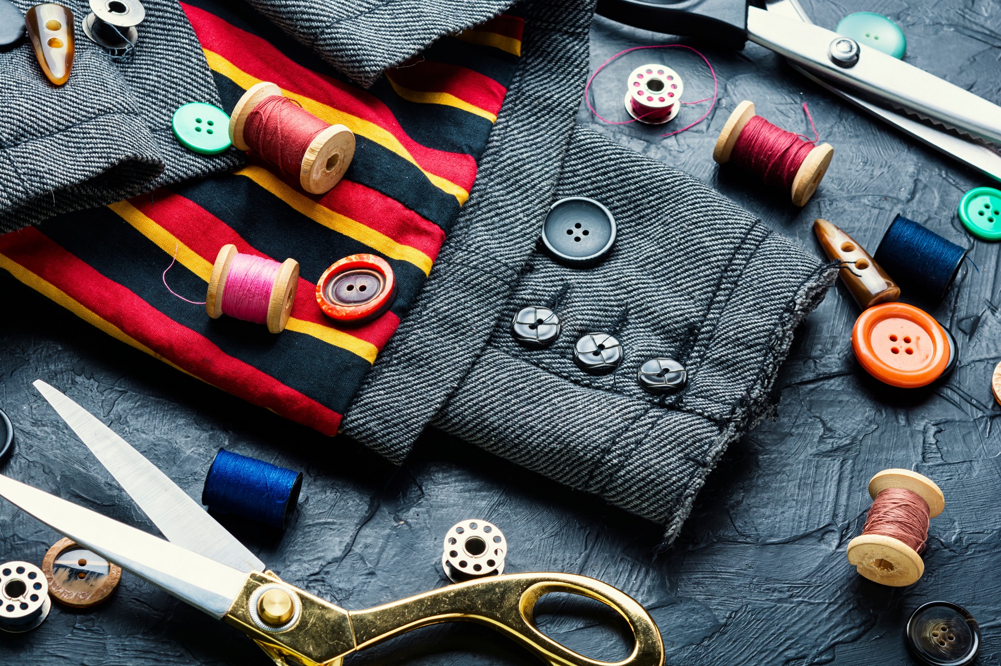 Fabrics and sewing tools