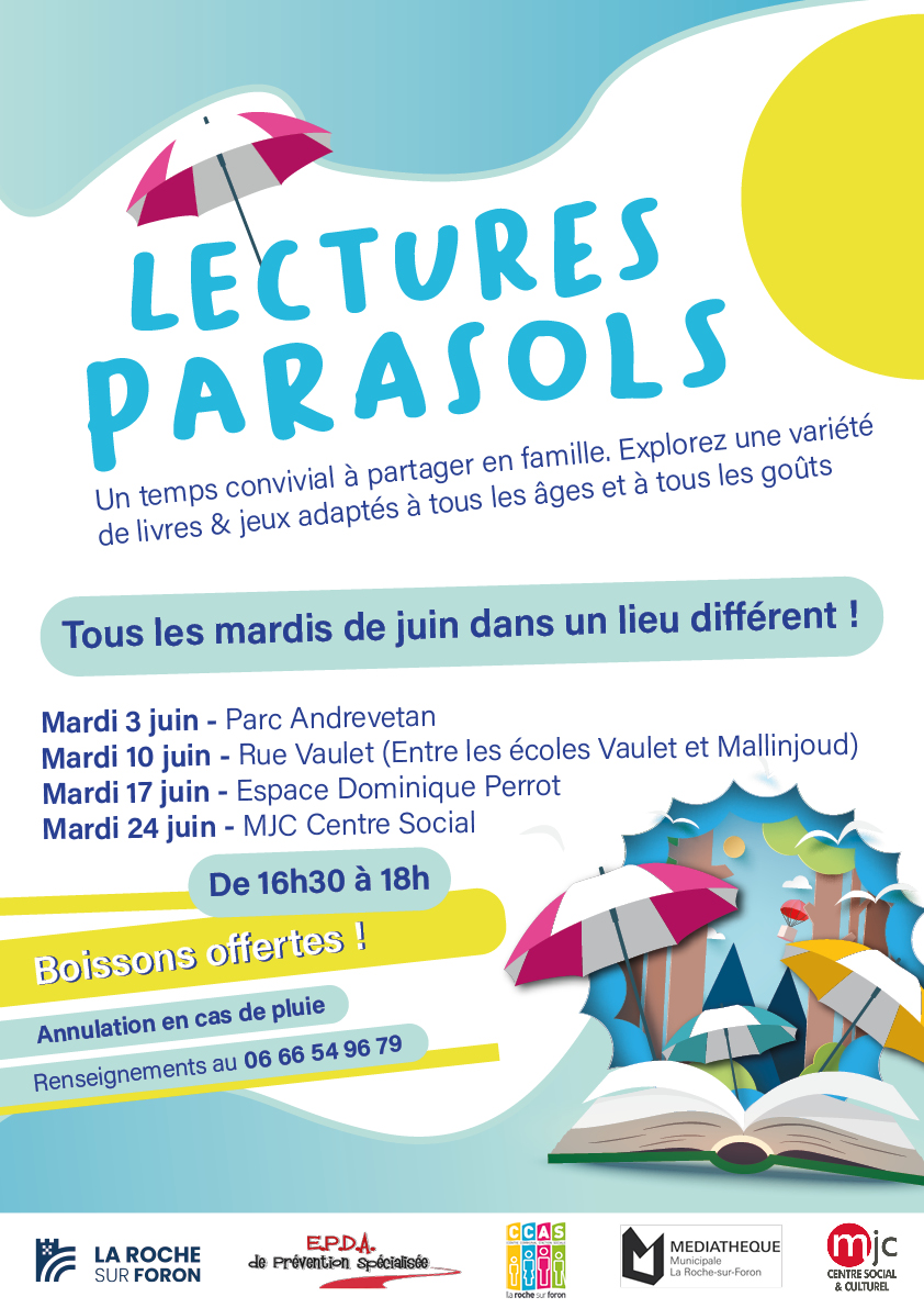 affiche lecture parasols juin 2025
